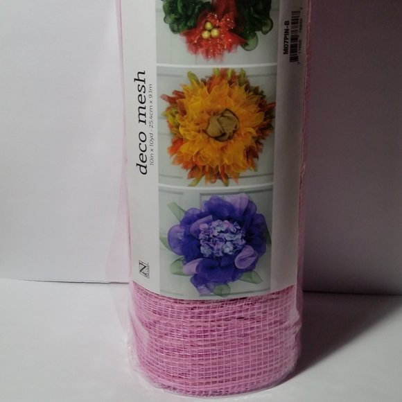 Pink Deco Mesh 6 Rolls Crafts Wreaths 10" 10 Yard - Picture 2 of 6